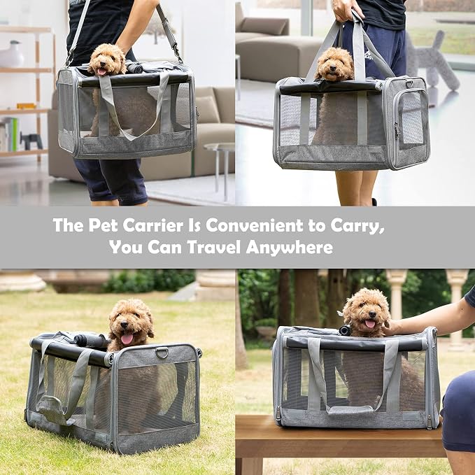 GAPZER Pet Carrier for Large Cats up to 20lbs Soft-Sided Privacy Protection | Pet Crate for Medium to Big Kitten Small Puppy Transport, Washable Dog Cloth Carry Bag Home Outdoor Car Travel, Vet Visits - Image 7