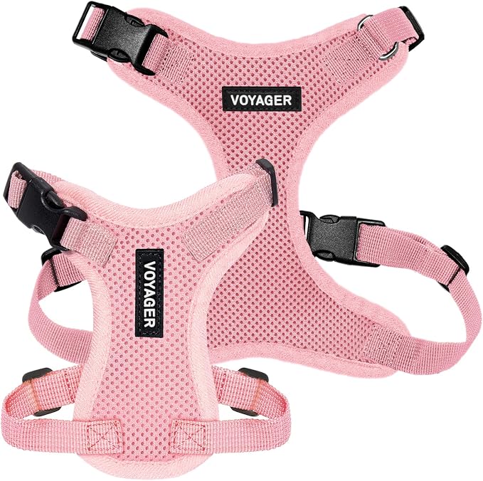 Voyager Step-in Lock Dog Harness - Pink, Medium | 17 - 21" in Chest, Adjustable, Breathable Air Mesh, Lightweight for Daily Walks, Strong Clips, Heavy Duty D-Ring - Image 6