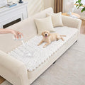 Waterproof Dog Couch Cover, Non Slip Pet Sofa Protector, Thick Fuzzy Couch Cover for Dogs, Machine Washable Furniture Protector, Scratch Resistant Pet Couch Mat(White, 28" x 71"/70 x 180cm) by Taque