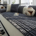 Sofa Couch Cover, Sofa Covers for Dogs Washable, Non-Slip Striped Sofa Slipcovers for Sectional Sofa, Sofa Cover Furniture Protector for L Shaped(Dark Grey, 27.6"x 82.7") by MDSASFD
