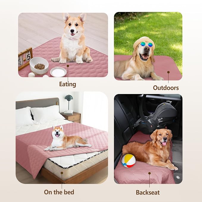 gogobunny 3X Stronger Waterproof Pet Blanket, Scratch Proof Furniture Protector for Dogs Cats, Reversible Cover 30x30 Inch, Dark Pink/Light Pink - Image 7