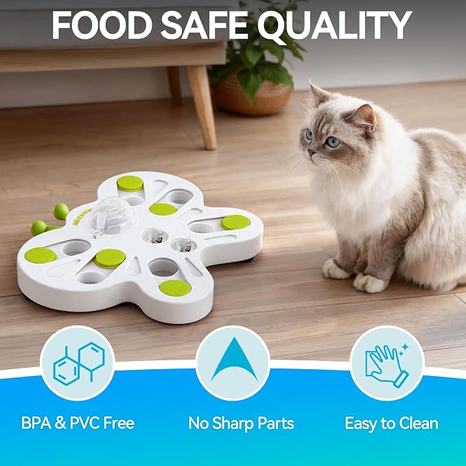 ALL FOR PAWS Interactive Cat Puzzle Feeder – Butterfly Shape Slow Feeder & Treat Dispenser – Enrichment Toy for Kittens & Indoor Cats - Image 5