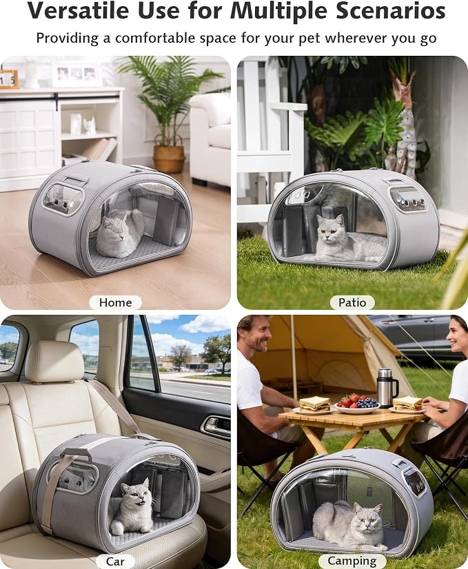 Pecute Cooling Dog House,with Cooling Mat for Small Dogs,Cat Bed,M,Gray | 6 Ice Packs for Cooler,Aluminum Film Insulation System,Breathable, Cool, Safe, and Sturdy AC Room for Cats in Hot Summer Days - Image 8