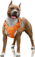 BARKBAY No Pull Dog Harness Large Reflective Dog Harness with Front Clip and Easy Control Handle for Walking Training Running with ID tag Pocket(Orange,L) by BARKBAY