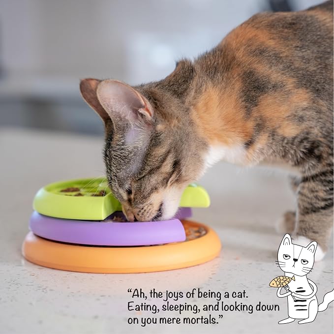 Catstages Kitty Lickin' Layers Interactive Cat Slow Feeder Treat Puzzle Toy, Dry or Wet Food, Mental Stimulation, Foraging Toy with 80+ Compartments (Pack of 12) - Image 6