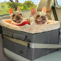 Petsfit Dog Car Seat for Medium Dogs or 2 Small Dogs, Upgraded Dog Booster Car Seat for Front and Back Seats with 2 Safety Leashes (Medium, Deep Grey) by Petsfit