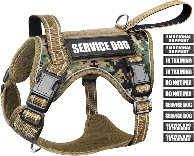 Tactical Dog Harness, No Pull Dog Harness for Medium Large Dogs with Handle & Molle, Military Service Dog Vest Harness in Training Pet Harness for Small Dogs by WINSEE