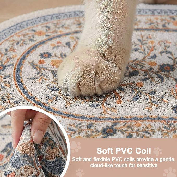 Bienbee Cat Litter Mat, 24" x 15" Dense Trapping Mesh for Litter Boxes | Litter Box Mat with PVC Mesh, Waterproof &Urineproof, Non-Slip Grip, Soft On Kitty Paws and Easy to Clean to Protect Floor - Image 4