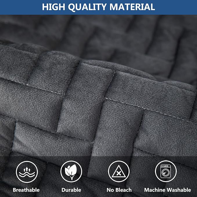 Eismodra Throw Pillows,Couch Cover,Sofa Cover,Sectional Couch Covers for 3 Cushion Couch,Sofa Slipcovers for Dogs Cats Pet Loveseat Recliner Leather L Shaped,Dark Gray 18 x 18 Inches (Only 1 Piece) - Image 3