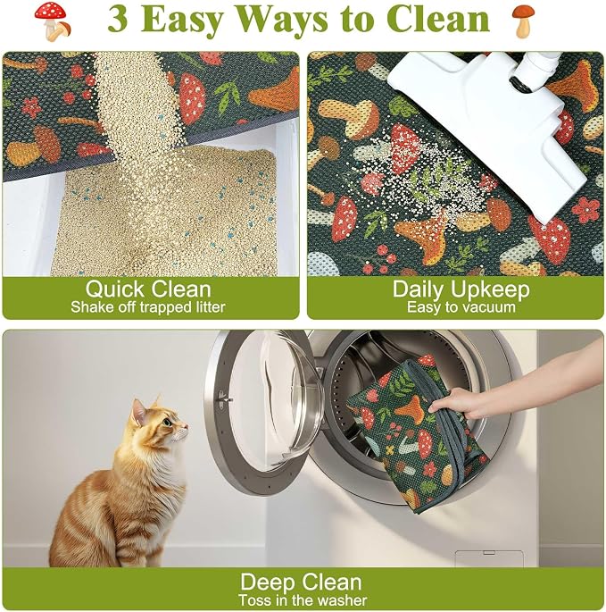 Unicorn Catcher 24"x15" Cat Litter Mat Machine Washable Litter Trapping Pad | Kitty Paw Friendly Padding With Breathable 3D Air Mesh Technology And A Non-Slip Base To Keep Home Floors Debris-Free - Image 7