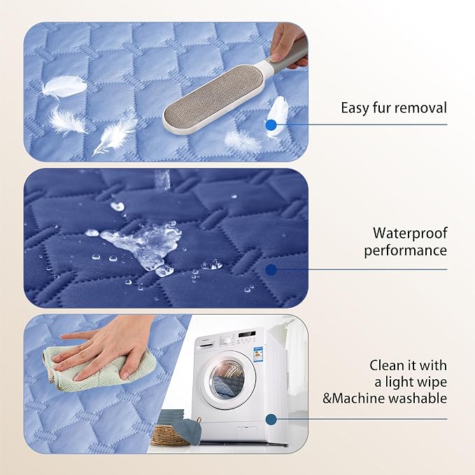 gogobunny Waterproof Blanket, Couch Covers for Dogs, Reversible Protector | 3X Stronger Leakproof, Scratch Proof Durable Furniture Protection, Stain Resistant, Washable, 30x70 Inch Dark/Light Navy - Image 7