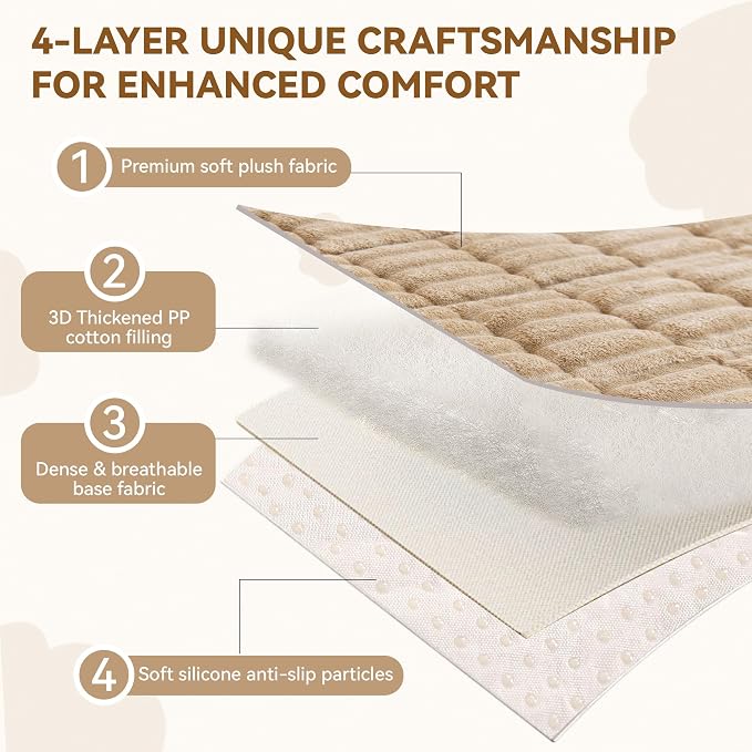 OTOB Couch Cover for Dogs Washable, Non Slip Pet Friendly Sofa Protector | Coffee, 27.6" x 59.1", All Seasons, Soft Fuzzy Plush, Loveseat Dog Couch Covers for Sofa, Breathable, Thick Wear-Resistant - Image 4