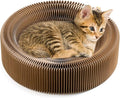 Collapsible Cat Scratcher Lounge Bed, Cardboard Cat Bed, Corrugated Pet Scratch Pad, Round Shape Cat Scratching Bed Nest for Indoor Big Large Kitty Kitten Cats by Koimsec