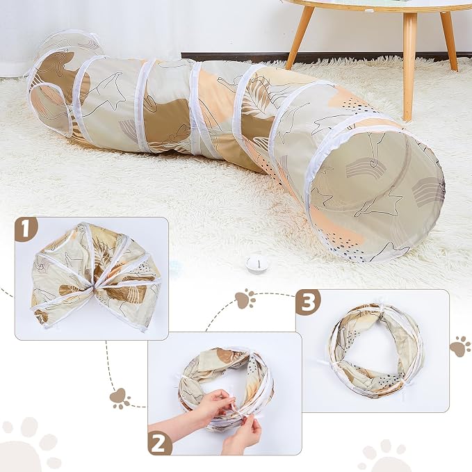 Glittme Cat Tunnel, Cat Tunnels for Indoor Cats, S-Shape Cats Cave with Cat Toys, Foldable Cat Tubes and Tunnels for Cats, Rabbit, Puppy, Guinea Pig | Interactive Bunny Tunnel And Cat Tubes With Crinkle Sounds. Ideal For Kittens, Ferrets And Small Pets... - Image 5