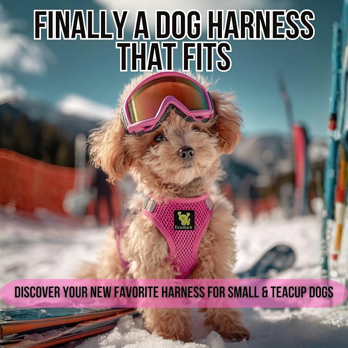 EcoBark Step in Dog Harness, Reflective & Adjustable Pink Vest, XXS | Eco Friendly Teacup Dog Harnesses for XXS, XS & Small Dogs, Mini Body Halter, Tiny Soft Mesh Toy Breed Dogs, Under 5 lbs - Image 3