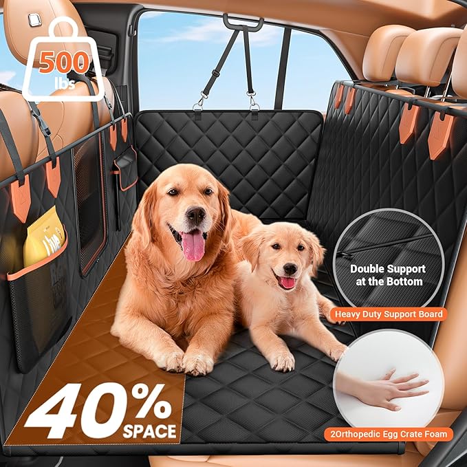 IJVAE Truck Back Seat Extender for Dogs Hard Bottom Holds 500lbs,Dog Car Seat Cover for Back Seat, Waterproof and Can be stored Dog Hammock for Car SUV - Image 3