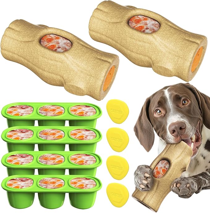 2-Pack Indestructible Chew Toys for Aggressive Chewers | Tough Dog Toys to Keep Them Busy with Durable Nylon&Frozen Treat dog toy to Relieve Boredom & Anxiety by KOGVEN