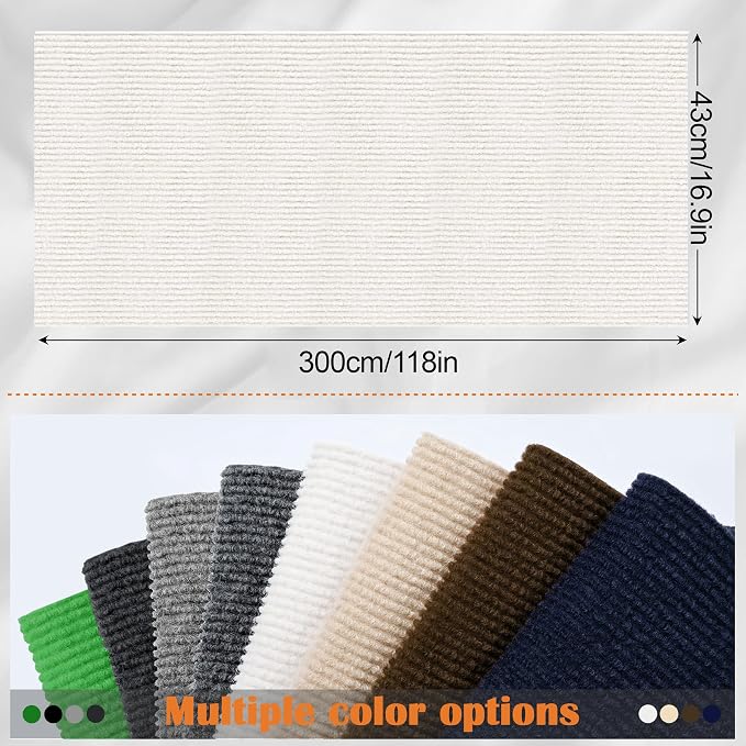 Cat Scratch Furniture Protector - 118" x 17" Trimmable Self-Adhesive Cats Claws Scratch Pads, DIY Cat Climbing Couch Protector for Scratch Post Cat Tree Replacement Indoor (Cream White) - Image 2