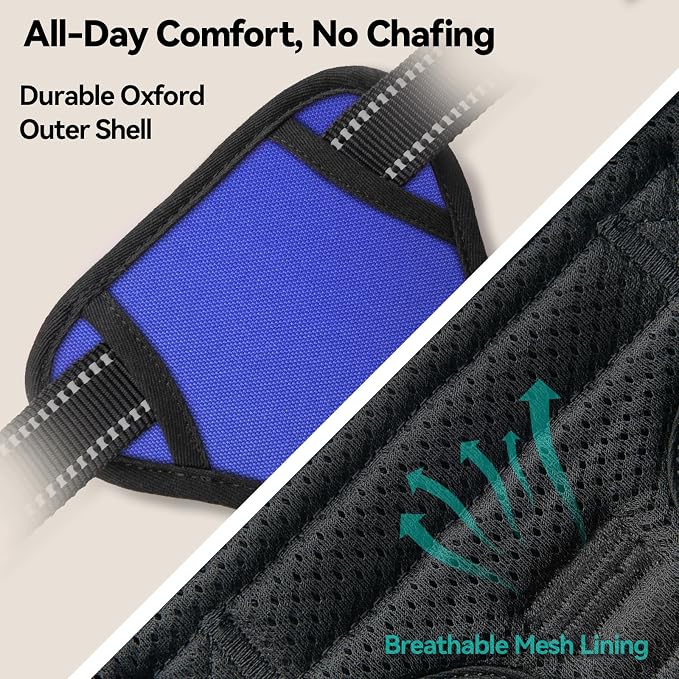 No Pull Dog Harnesses for Small Puppies Reflective Adjustable | Front Clip Vest with 2 Metal Leash Attachment Hooks Soft Handle [Over The Head Design](XS, Royal Blue) - Image 8