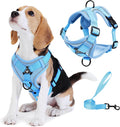 Dog Harness Medium Sized Dog Pet Vest with Leash Set Blue XL | Adjustable Puppy Vest Harness, No Choke No Pull, Soft Padded, Step-in Dog Vest, Reflective Cat Harness, Breathable Air Mesh by Unknown