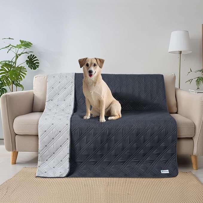 PetAmi Waterproof Couch Cover for Dog Nonslip Bed Sofa Blanket, 102x82 Gray - Image 7