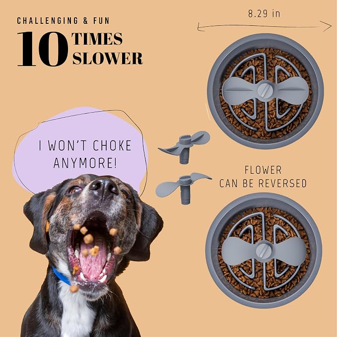 AVERYDAY Slow Feeder Dog Bowls for Large Breed, 2.5 Cups Deep Food Puzzle Bowl with Spinning Slow Feeder Insert, Non-Slip Bottom, Fits for Raised Stand, Hard Maze Design for Medium and Large Dogs - Image 3