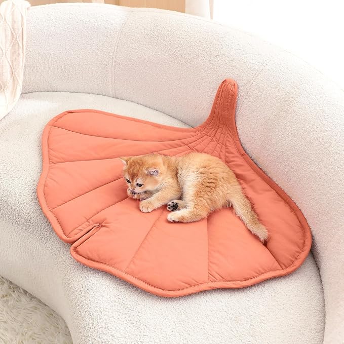 Letalong 31 X 25 Inch Leaf Shaped Cotton Cat Bed Pad, Warming Cat Mat, Pet Warming Pad for Cats, Warmer Mat for Feral and Indoor Cats, 2025 Enlarged and Thickened Leaf Beds - Image 6
