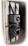 K&H Door Cat Tree, Hangin Condo 3 Level Mounted - Gray, Fits Doors <80in H | Cat Furniture, Space Saving, Mesh Level, Peep Holes, Interconnecting Levels, Collapsible, Tool-Free Assembly, Gray by KHPetProducts