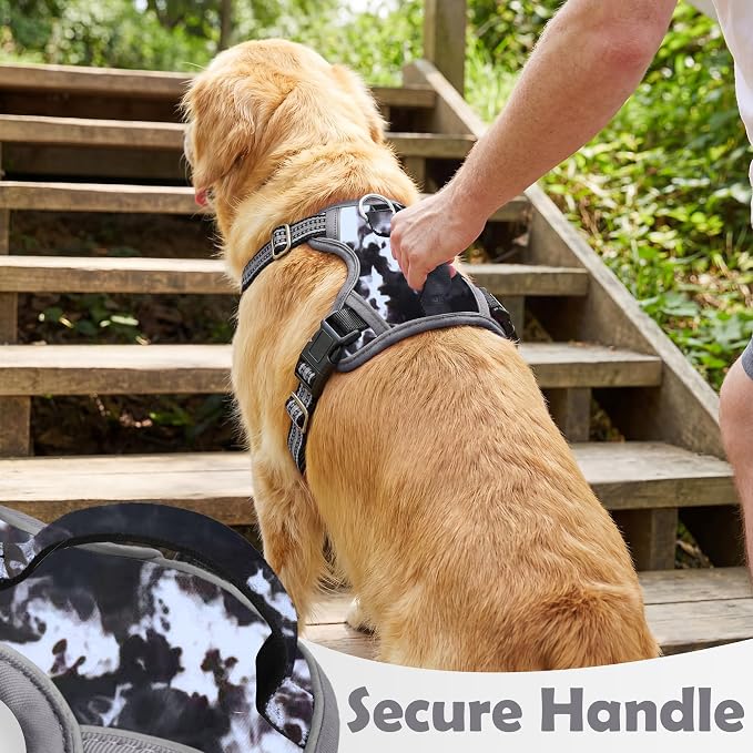Dog Harness No Pull, Adjustable Pet Vest Harness, Super Soft Material with Vertical Handle Easy Control, Reflective Night Walking, 2 Leash Clips for Small Sized Dogs, Misty Gray, S - Image 4