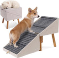 Dog Stairs for Small Dogs, 2-in-1 Foldable Pet Ramp and Ottoman, 17.13" H | Non-slip carpeted steps, solid wood support, gentle incline for couches, and a foldable ottoman design for compact storage. by Ziluce