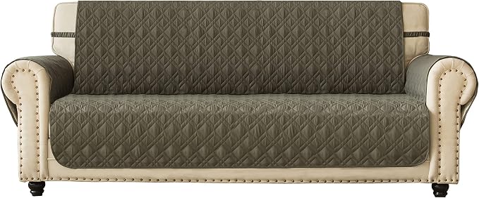 Ameritex Couch Sofa Slipcover 100% Waterproof Nonslip Quilted Furniture Protector Slipcover for Dogs, Children, Pets Sofa Slipcover Machine Washable (Green, 68") by Ameritex