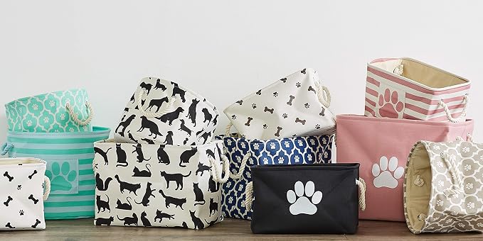 Bone Dry 5511 Pet Storage Collection Paw and Bone Print, Medium Round, Nautical Blue - Image 7