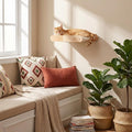 HOOBRO Wooden Cat Hammock with Soft Fabric, Cat Shelves & Furniture, Wall Mounted Cat Beds and Perches for Lounging, Playing, Sleeping, Holds up to 40 lb, Easy to Install, Natural NL03CS03N2 by HOOBRO