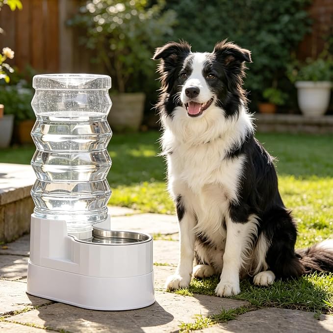 RIZZARI 9L Elevated Dog Water Dispenser: Large Capacity Wide Mouth | Filtered Hydration Design/Senior & Large Dogs / Dishwasher Safe Stainless Steel Bowl /Anti Splash Base/ Multi Pet Homes - Image 7