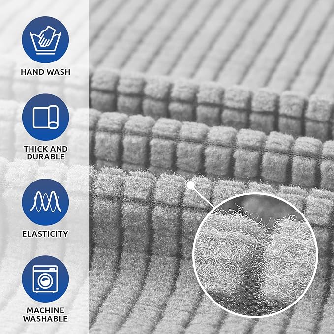 KEKUOU Stretch Chair Sofa Slipcover, Single Couch Cover,Silverr | 1-Piece Washable Sofa Cover,Pet Friendly (31"-55") Furniture Protector Soft Jacquard Elastic Bottom for Dogs & Kids - Image 3