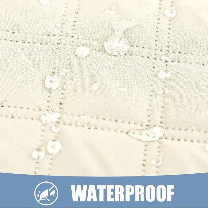 Smiry Waterproof Reversible Pet Couch Covers for Dogs | Pet Friendly, Soft Fabric, Washable Sofa Furniture Protector for Dogs Cat Kids, Checkered (52"x82", Beige/Beige) - Image 2