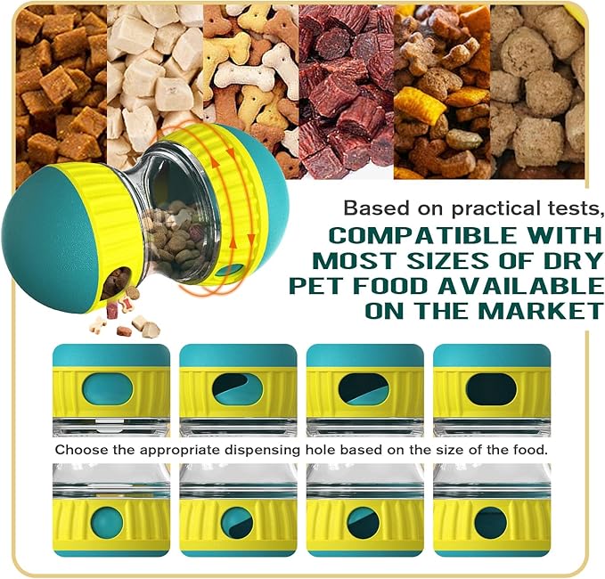 BSISUERM Dog Puzzle Toy Adjustable Treat Dispensing Ball Food Dispenser Tough Slow Feeder Puppy Enrichment Training Toy Pet Interactive Chase Toys for Small Medium Large Dogs to Keep Them Busy, Green - Image 3