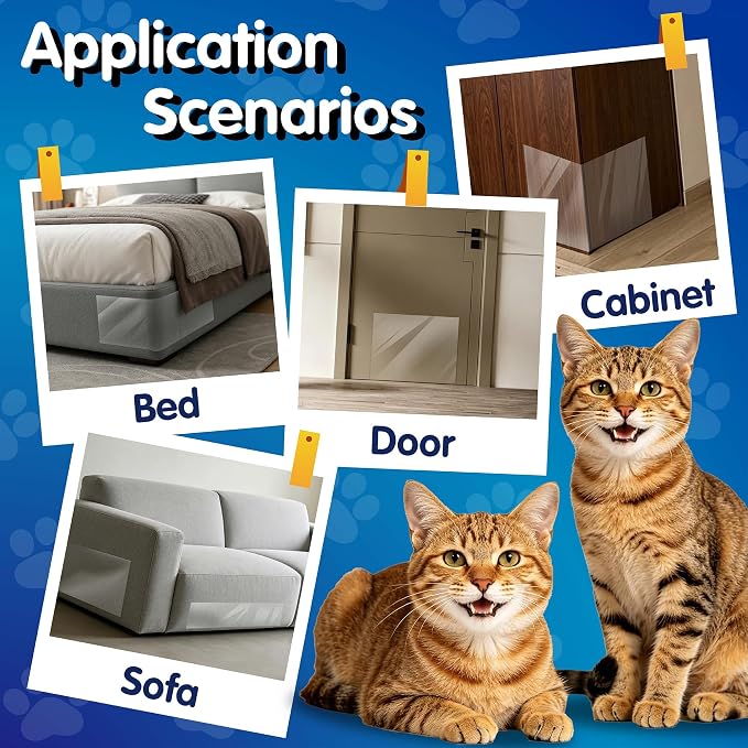 16 Pack No Pins Self Adhesive Anti Cat Scratch Furniture Protector | Anti Scratch Pad for Couch, Chair, Loveseat and Sofa, Thickened Claw Guard, to Resist Sharp Claws and Constant Scratching - Image 4