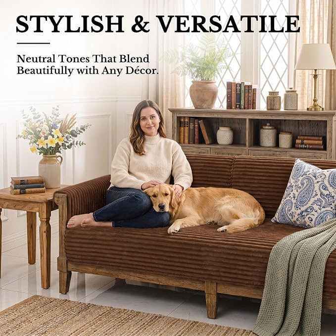Smiry Waterproof Couch Cover for Dogs, Washable Non Slip Plush Protector | Waterproof Protection, Plush Flannel, Non Slip Backing, Pet Hair & Scratch Protection, Soft Cover (36" x 63") - Image 2