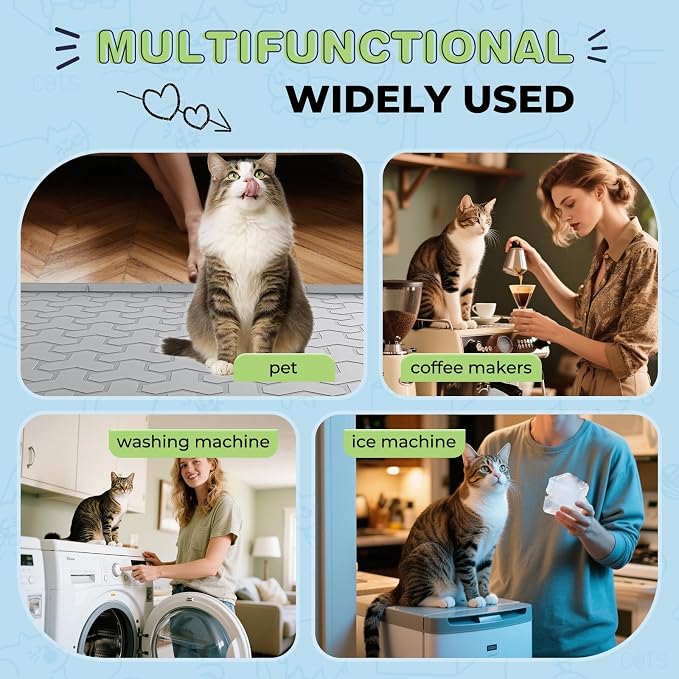 Silicone Cat Litter Mat for Litter Box - 34" X 22"/24" X 15" Waterproof Urine - Proof Mat, Non - Slip Trapping Pad to Keep Floor Clean, Easy to Clean Cat Floor Mat（Gray) - Image 3