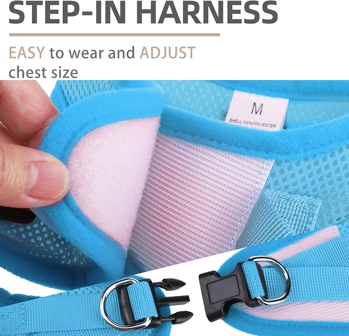 PUPTECK Dog Harness, Collar and Leash Set No Pull for Small Medium Sized | Soft Mesh Puppy Step-in Escape Proof Reflective No Choke Pet Cat Adjustable Walking Vest - Image 3