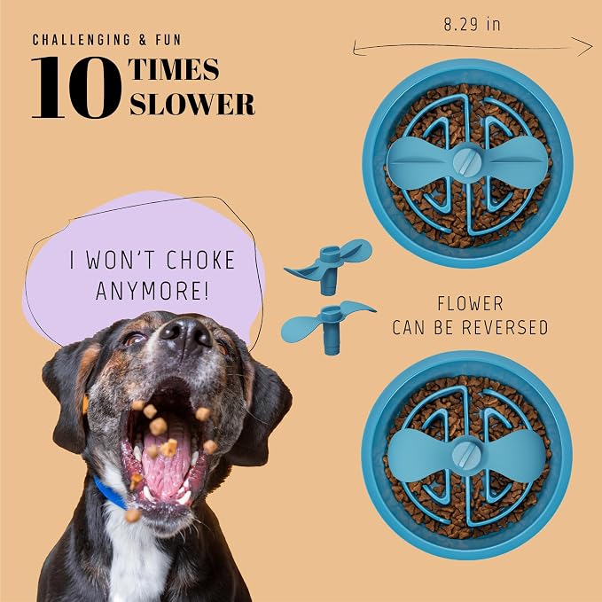 AVERYDAY Slow Feeder Dog Bowls for Large Breed, 2.5 Cups Deep Food Puzzle Bowl with Spinning Slow Feeder Insert, Non-Slip Bottom, Fits for Raised Stand, Hard Maze Design for Medium and Large Dogs - Image 3
