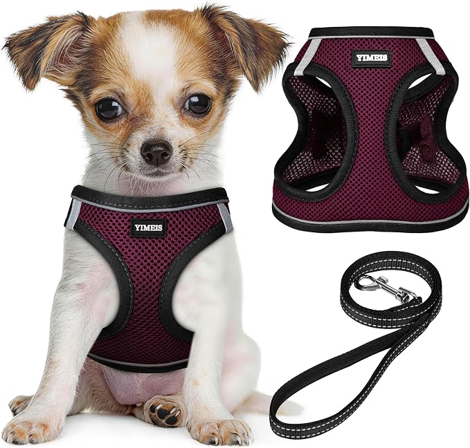 No Pull Dog Puppy Harness and Leash Set Reflective Mesh Vest Medium by YIMEIS