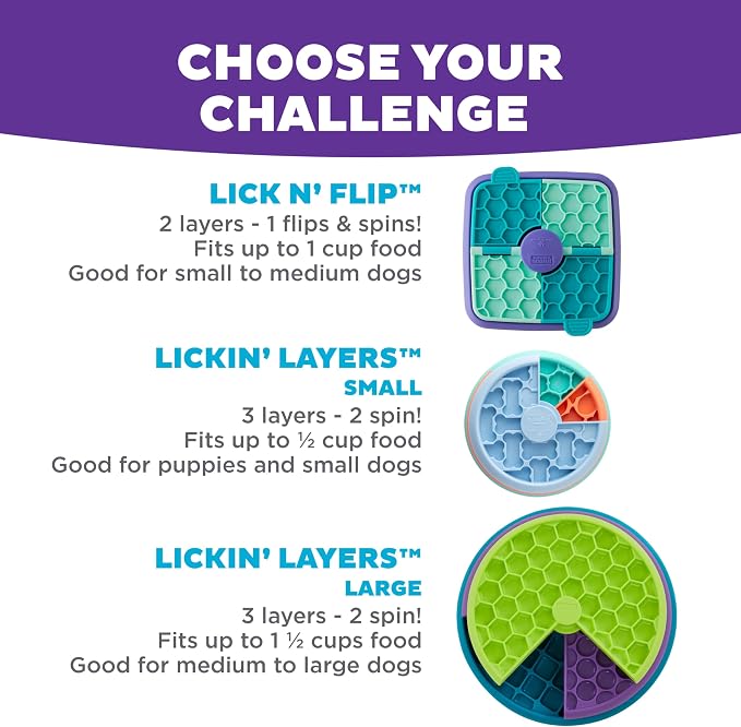 Outward Hound Nina Ottosson Lickin’ Layers 3-in-1 Dog Toy Treat Puzzle, 10" | Level 2 Intermediate, Interactive Slow Feeder, Lick Mat, Puzzle, Holds 2 Cups Food, Non-Slip Base, Enrichment, Dogs & Puppies - Image 5