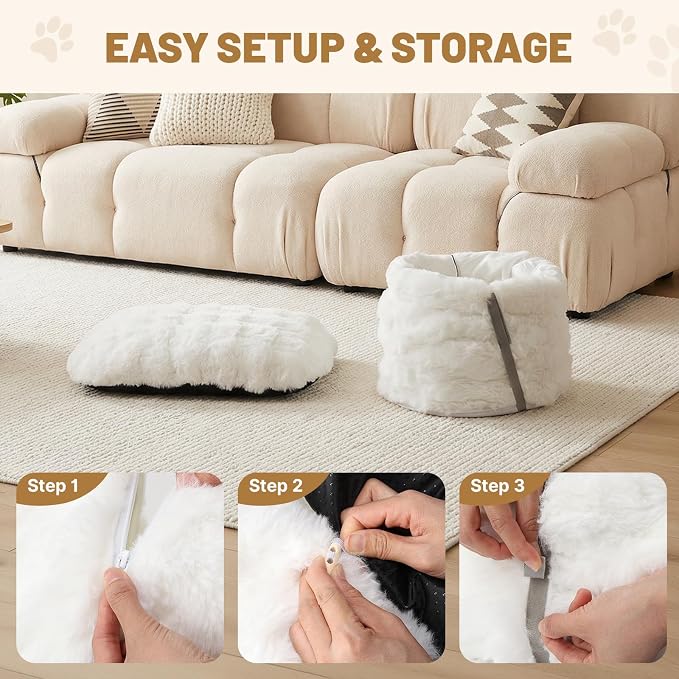 Extra Large Cat Tunnel, 47.2in Luxury Tunnel for Large Cats | Extra Long Bubble Fleece Big Cat Tunnel with Washable Mat, Skin-Friendly Large Tunnel for Cats, Puppy, Rabbits White - Image 8