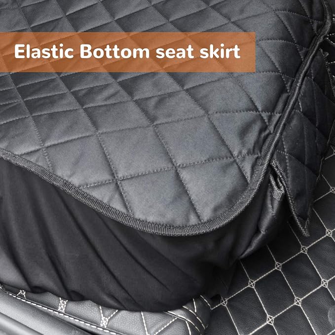 URPOWER Car Seat Protector, Waterproof Seat Cover for Dog & Child Car Seat | 600D Oxford, Elastic Skirt, Scratch Resistant, Non-Slip, Storage Pocket, Easy Install，Fits Cars, Trucks & SUVs - Image 2