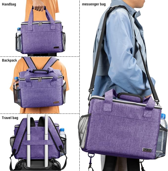BAGLHER Dog Travel Bag Backpack Pet Supplies Backpack 5-Piece Set with Shoulder Strap 2 Lined Pet Food Containers 2 Foldable Feeding Bowls Essential Kit for Pet Travel - Image 4