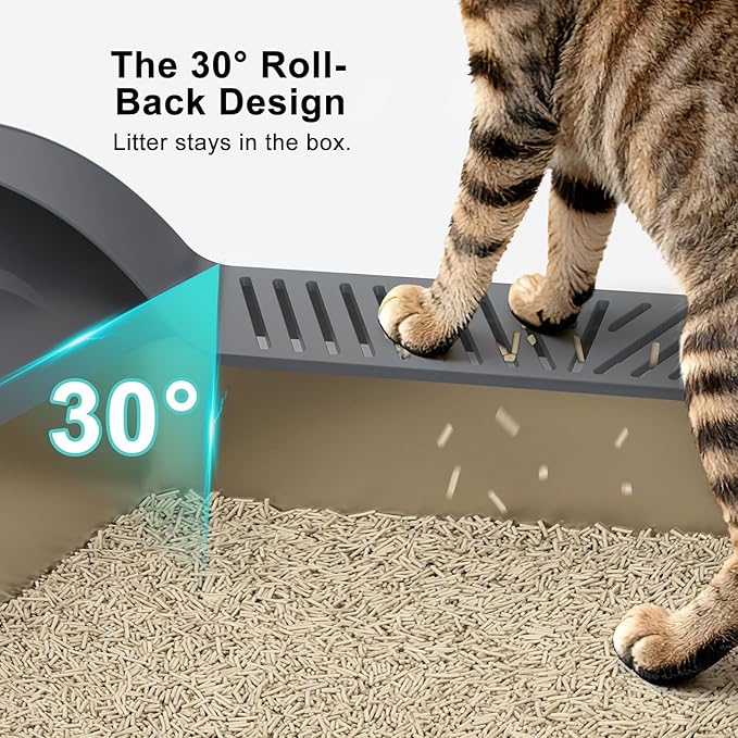 AIPERRO Stainless Steel Litter Box | XL Metal Cat Litter Boxs with Lid | High Sided Litter Box for Big Cats | Anti-Urine Leakage | Non-Stick, Easy to Clean & Odor‑Resistant with Cat Litter Scoop - Image 5