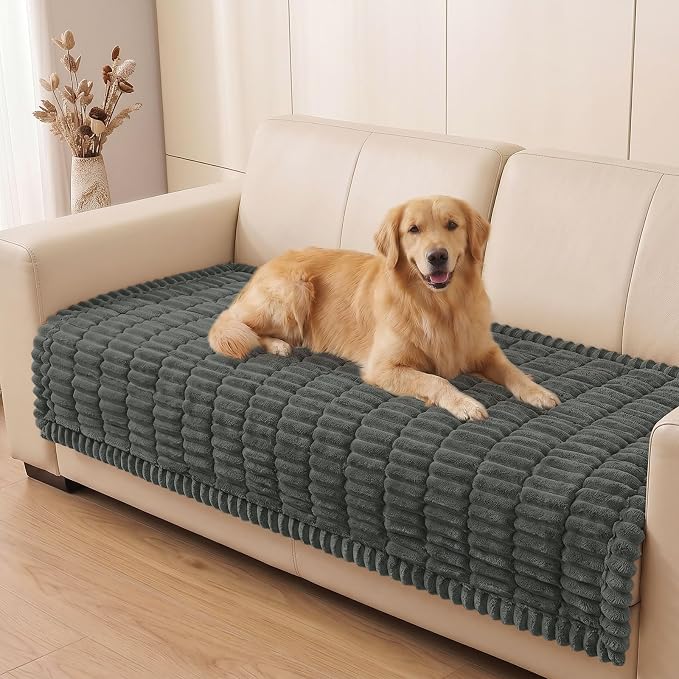 Smiry Couch Cover for Dogs, Non Slip Washable Sofa Protector for Pets | Soft Furniture Cover for Leather & Fabric Couches, Cozy Protect Against Fur, Dirt & Messes, Pet Friendly, 43"x63" by Smiry