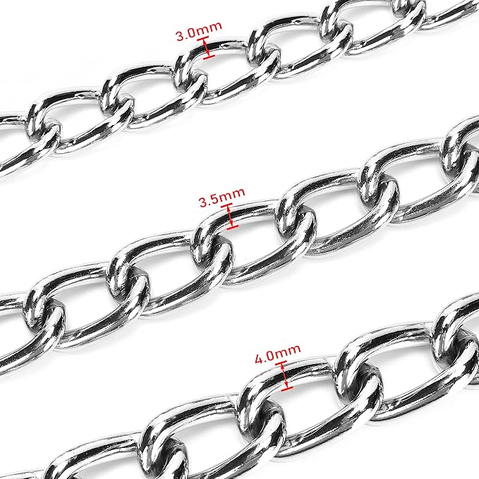 SGODA Metal Chain Heavy Duty Dog Leash, 4 ft. x 4.0 mm Red - Image 4